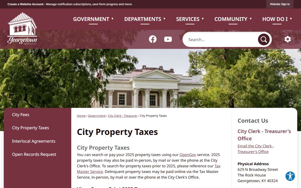 Georgetown city property taxes