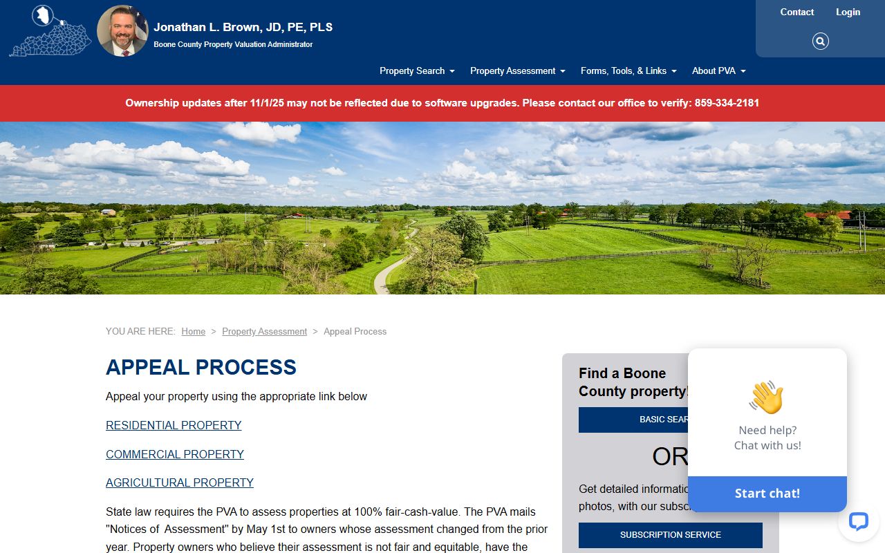 Boone County property assessment appeals process