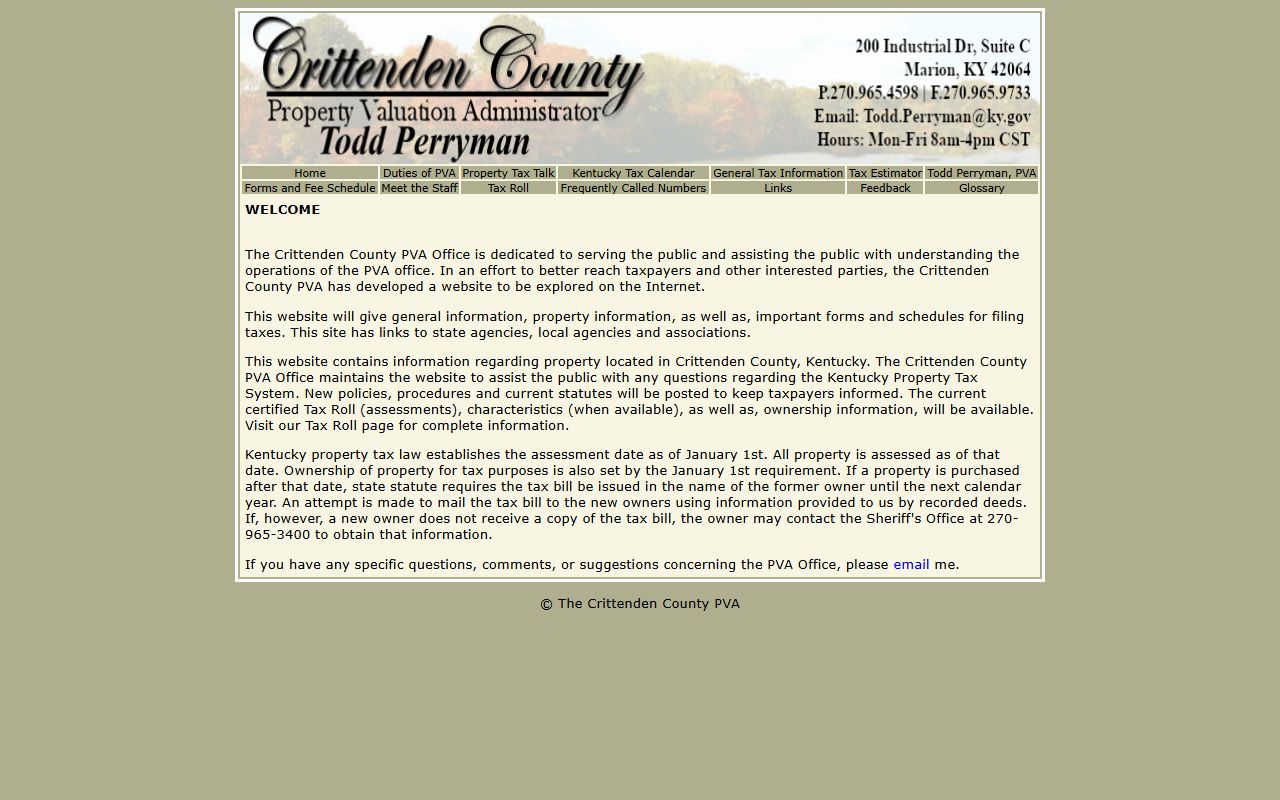 Crittenden County PVA homepage