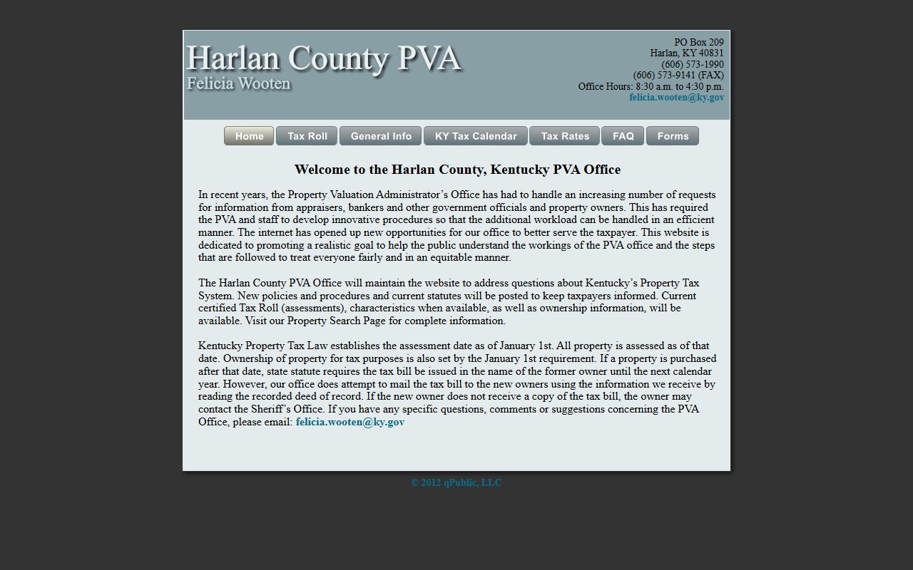 Harlan County property records