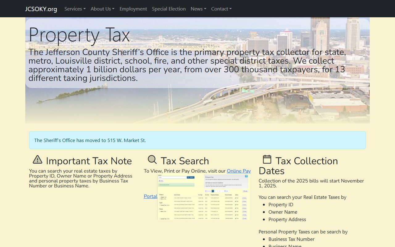 Jefferson County Sheriff tax payment portal
