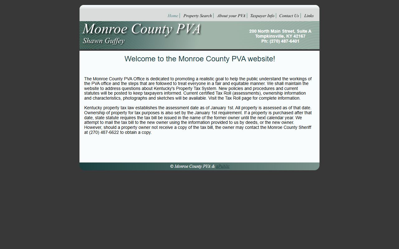Monroe County PVA homepage